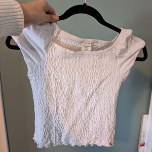 Abercrombie Kids White Smocked Blouse
